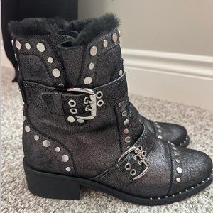 Sam  Edelman Black/Silver Boots